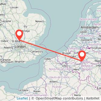 Welwyn Garden City Brussels train map