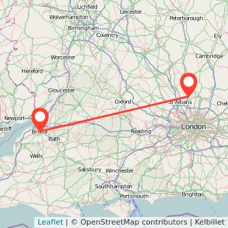 Welwyn Garden City Bristol train map