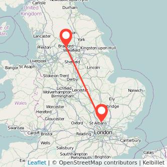 Welwyn Garden City Bradford train map