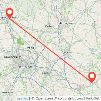 Wellingborough Stoke-on-Trent train map