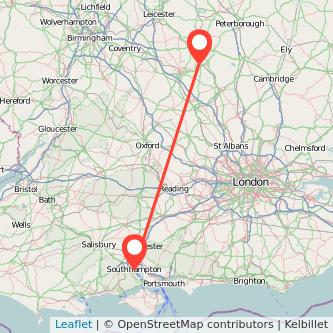 Wellingborough Southampton train map