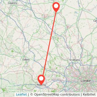 Wellingborough Reading train map