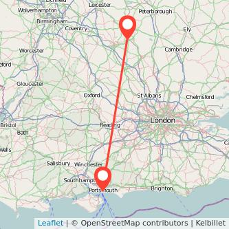 Wellingborough Portsmouth train map