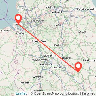 Wellingborough Liverpool train map