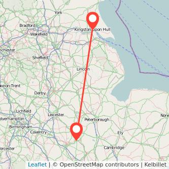 Wellingborough Hull bus map