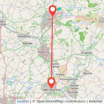 Wellingborough Corby train map