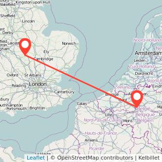 Wellingborough Brussels train map