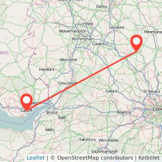 Wellingborough Cardiff train map