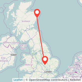 Wellingborough Aberdeen train map