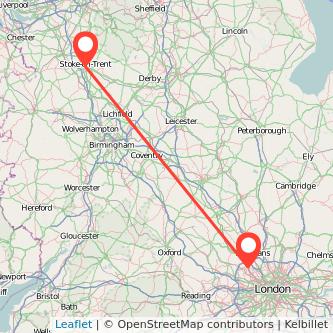 Watford Stoke-on-Trent train map