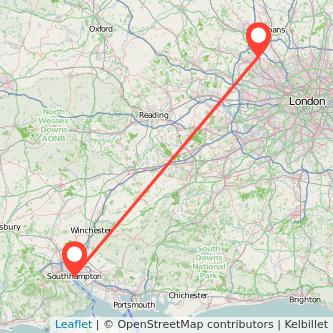 Watford Southampton train map