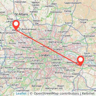 Watford Dartford bus map