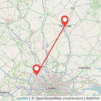 Watford Cambridge train map