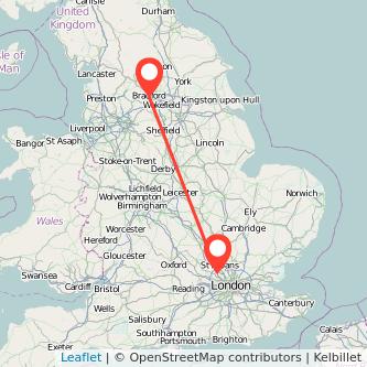 Watford Bradford train map