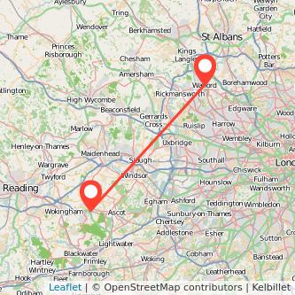 Watford Bracknell bus map