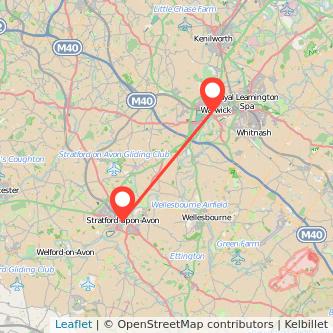 Warwick Stratford-upon-Avon bus map