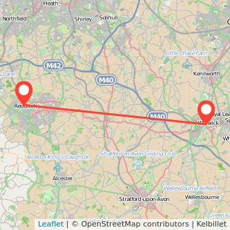Warwick Redditch bus map