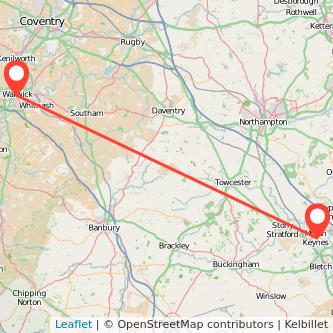 Warwick Milton Keynes train map