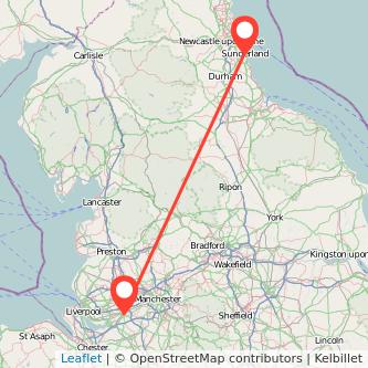 Warrington Sunderland train map