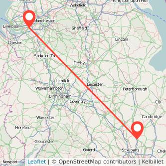 Warrington Stevenage bus map