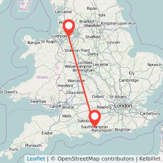 Warrington Southampton train map