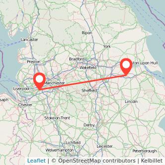 Warrington Scunthorpe bus map