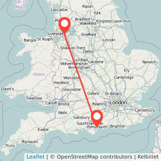 Warrington Portsmouth train map