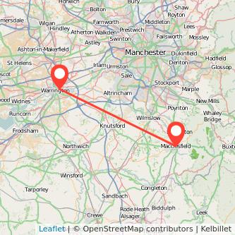 Warrington Macclesfield bus map
