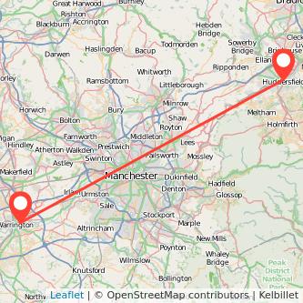 Warrington Huddersfield train map