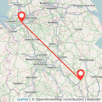 Warrington Bedford train map