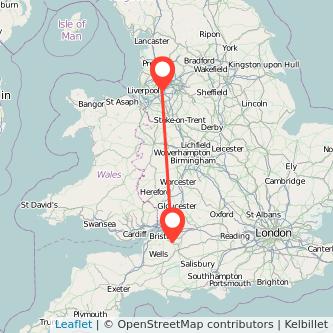 Warrington Bath train map