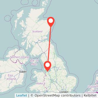 Warrington Aberdeen train map