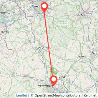 Walsall Stockport train map