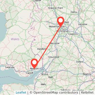 Walsall Newport train map