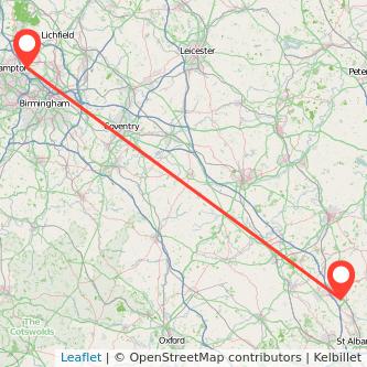 Walsall Luton bus map