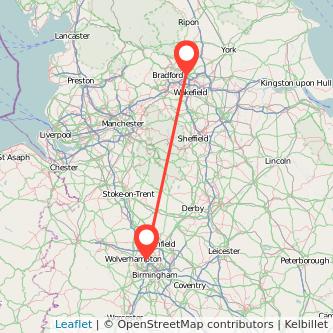 Walsall Leeds bus map