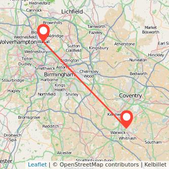 Walsall Leamington train map