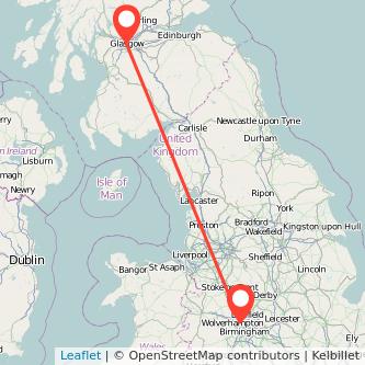 Walsall Glasgow bus map