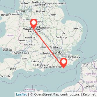 Walsall Eastbourne train map