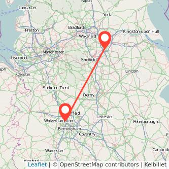 Walsall Doncaster train map