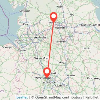 Walsall Bradford bus map