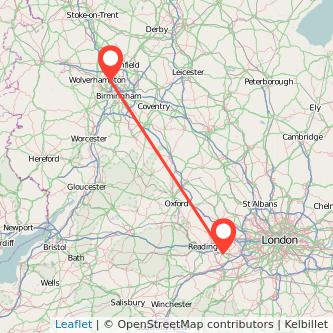 Walsall Bracknell train map