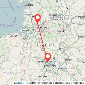 Walsall Bolton train map