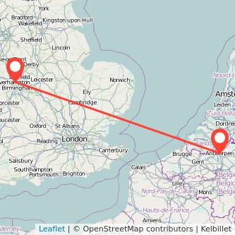 Walsall Antwerp bus map