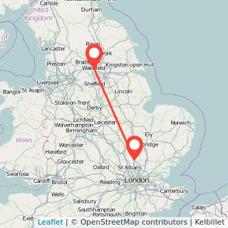 Wakefield Stevenage train map