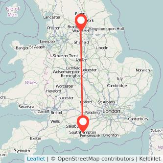 Wakefield Southampton train map