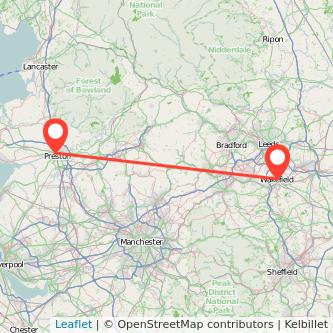 Wakefield Preston train map