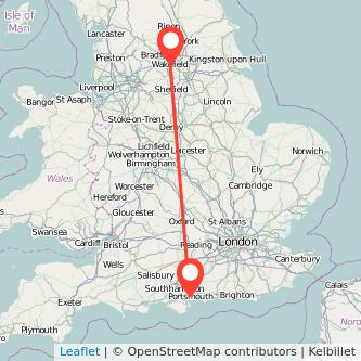 Wakefield Portsmouth train map