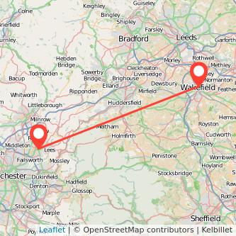 Wakefield Oldham train map
