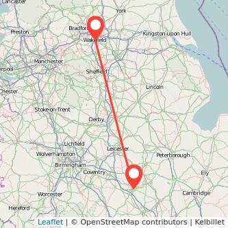 Wakefield Northampton train map